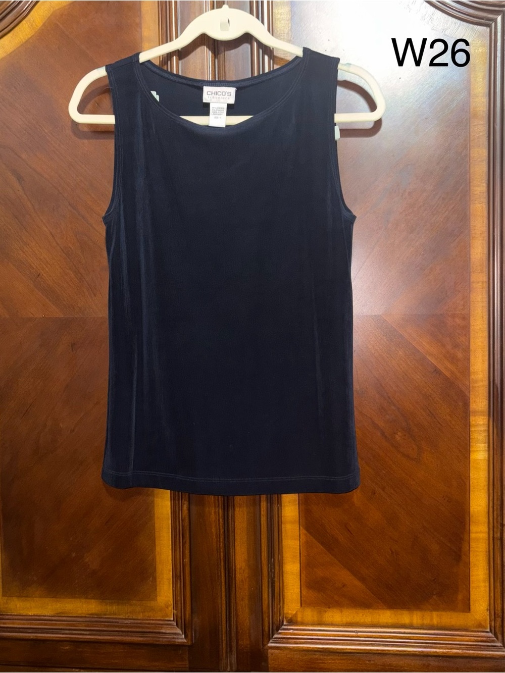 Chico's Black Velvety Scoop Neck Tank